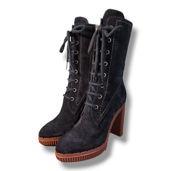 Tod’s Brown Suede Altraversione Lace-Up Zip Heeled Boots – NIB EU 34.5 / US 4.5 - Picture 2 of 16